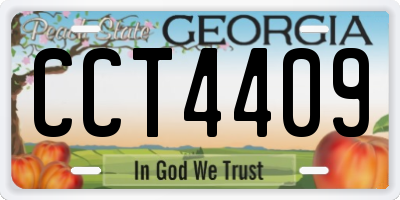 GA license plate CCT4409