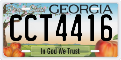 GA license plate CCT4416