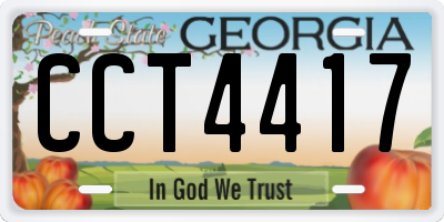 GA license plate CCT4417