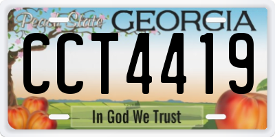 GA license plate CCT4419