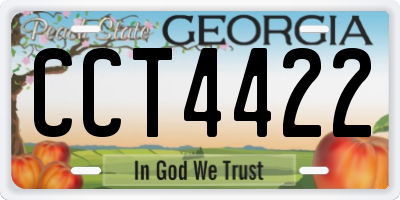 GA license plate CCT4422
