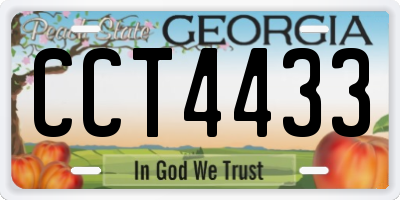 GA license plate CCT4433
