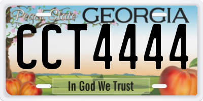 GA license plate CCT4444