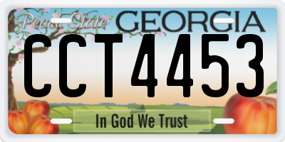 GA license plate CCT4453