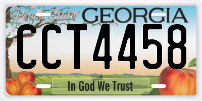 GA license plate CCT4458