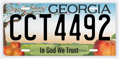 GA license plate CCT4492