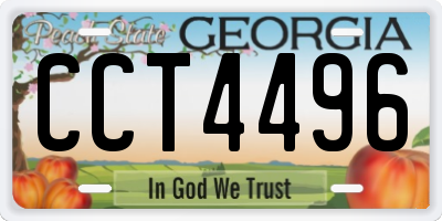 GA license plate CCT4496