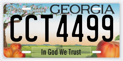 GA license plate CCT4499