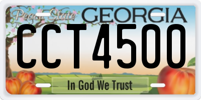 GA license plate CCT4500