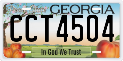 GA license plate CCT4504