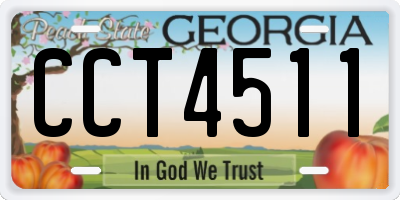 GA license plate CCT4511