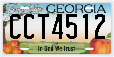 GA license plate CCT4512