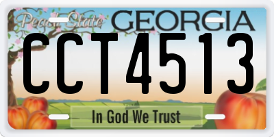 GA license plate CCT4513