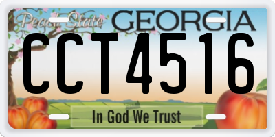 GA license plate CCT4516