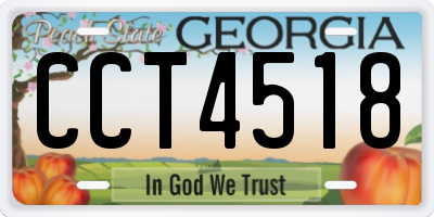 GA license plate CCT4518
