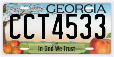 GA license plate CCT4533
