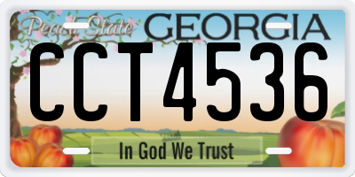 GA license plate CCT4536