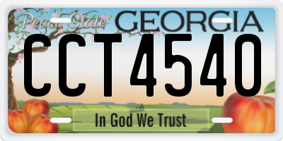 GA license plate CCT4540