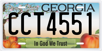 GA license plate CCT4551