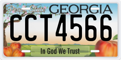 GA license plate CCT4566