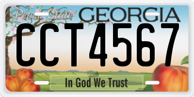 GA license plate CCT4567