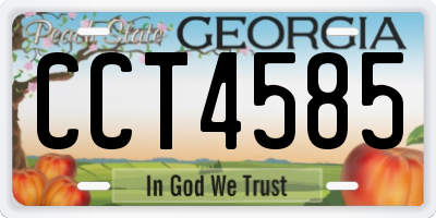 GA license plate CCT4585