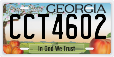 GA license plate CCT4602