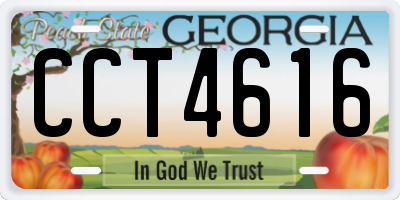 GA license plate CCT4616
