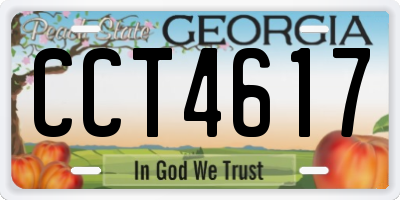 GA license plate CCT4617