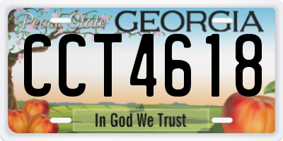 GA license plate CCT4618