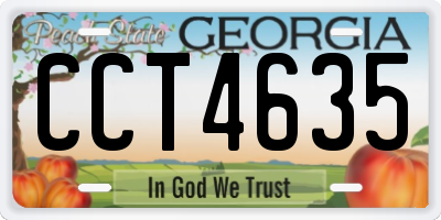 GA license plate CCT4635