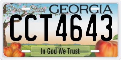 GA license plate CCT4643
