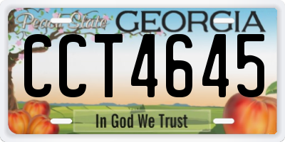 GA license plate CCT4645