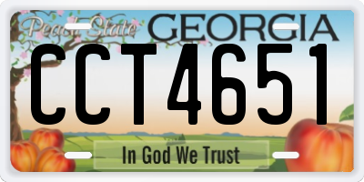 GA license plate CCT4651
