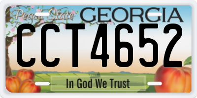 GA license plate CCT4652