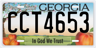 GA license plate CCT4653