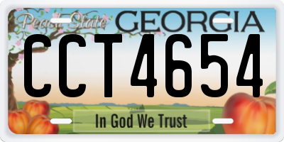 GA license plate CCT4654