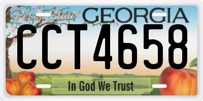 GA license plate CCT4658