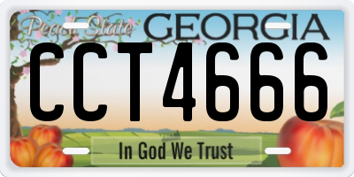 GA license plate CCT4666