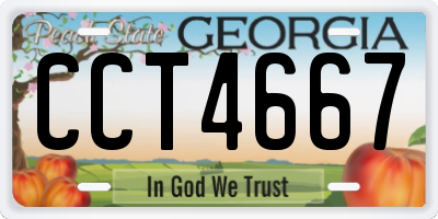 GA license plate CCT4667