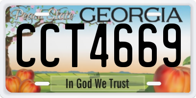 GA license plate CCT4669