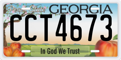 GA license plate CCT4673
