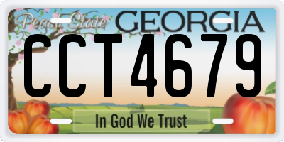 GA license plate CCT4679