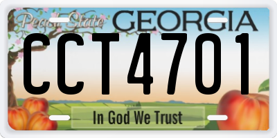 GA license plate CCT4701