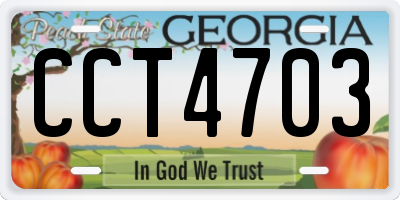 GA license plate CCT4703