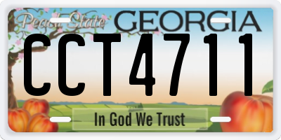 GA license plate CCT4711
