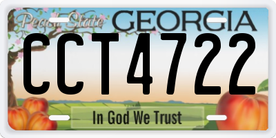 GA license plate CCT4722