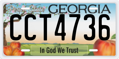 GA license plate CCT4736