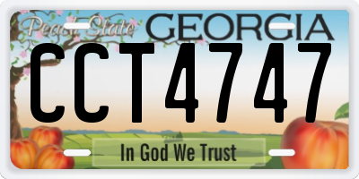 GA license plate CCT4747