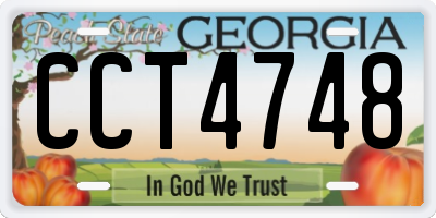 GA license plate CCT4748